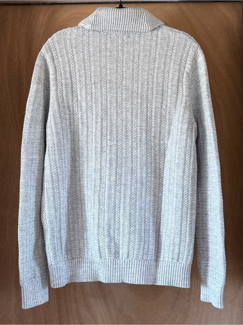 Banana Republic Cardigan Ribbed Shawl Collar Gray Button Front Mens L NWT - Picture 7 of 15